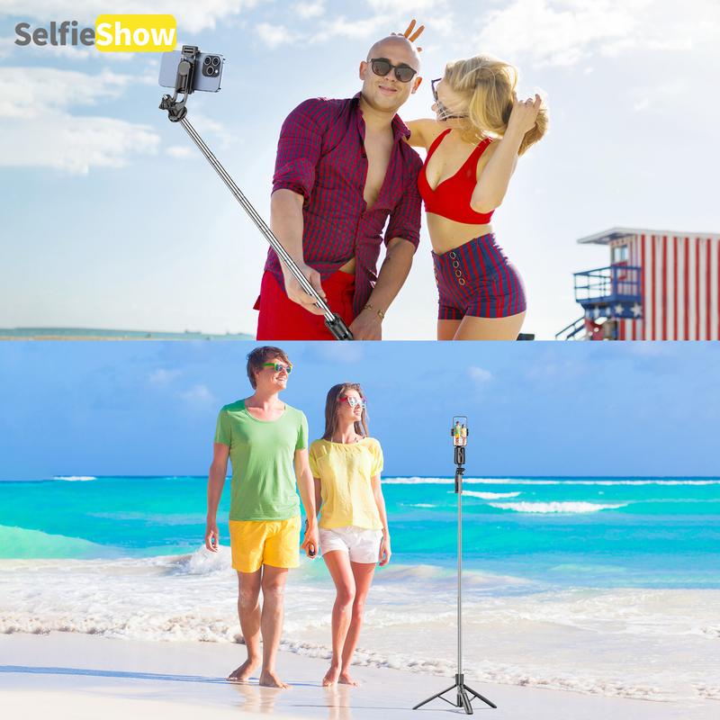 Smart AI Facial Recognition Phone Tripod – 360° Pan & Tilt with Auto Tracking