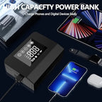 【Hieha】Portable Car Jump Starter, 4000A Car Battery Booster, Built-in 150PSI Tire Inflator, 12V Car Battery Starter, 15000mAh Power Bank with LED Light