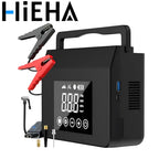 【Hieha】Portable Car Jump Starter, 4000A Car Battery Booster, Built-in 150PSI Tire Inflator, 12V Car Battery Starter, 15000mAh Power Bank with LED Light