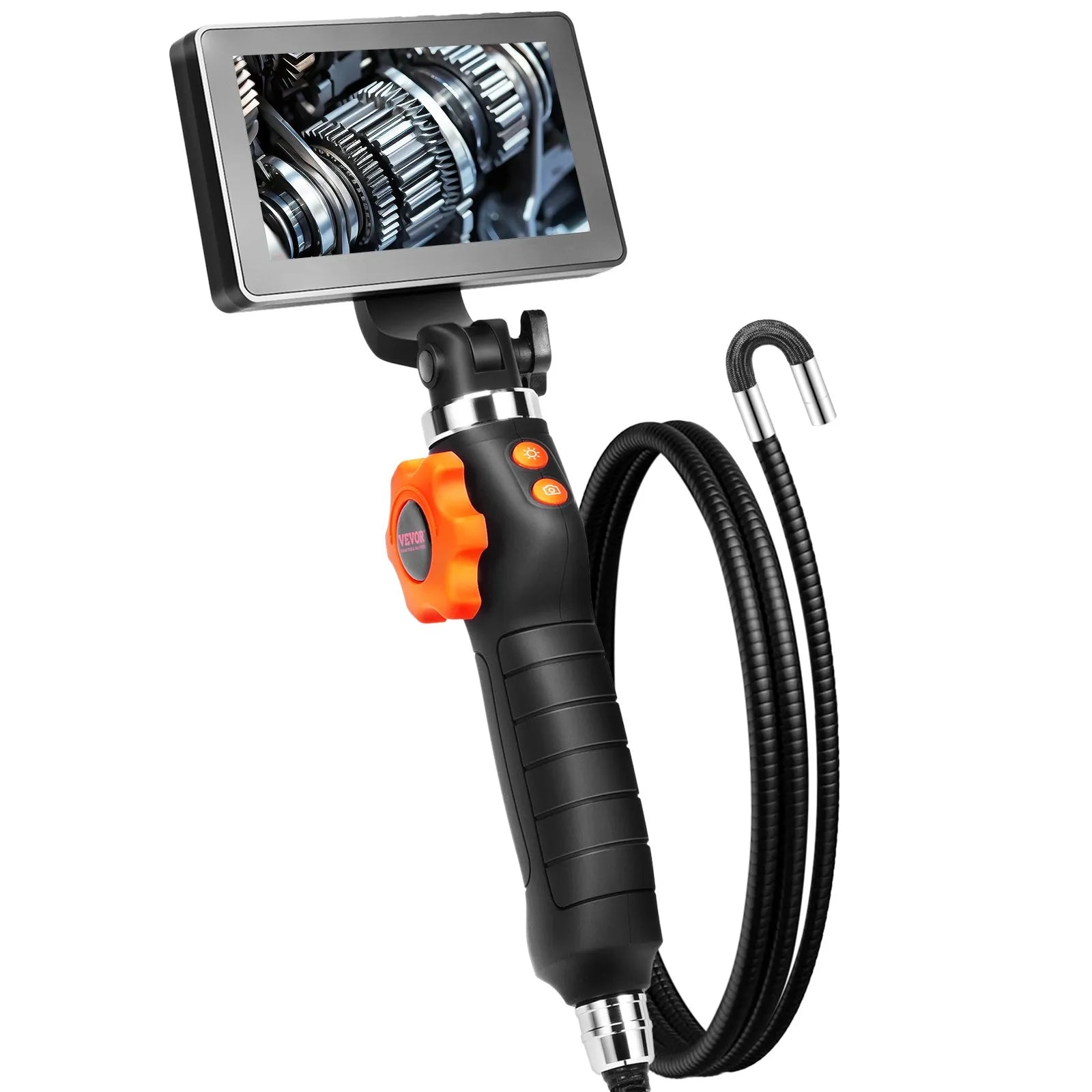 VEVOR Bidirectional Flexible Endoscope with Illumination Function, featuring a 0.25-inch lens and a 5-inch IPS HD screen.